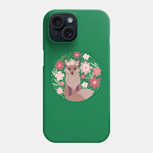 cute fox leaves flower Phone Case