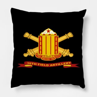 38th Field Artillery w Br - Ribbon Pillow