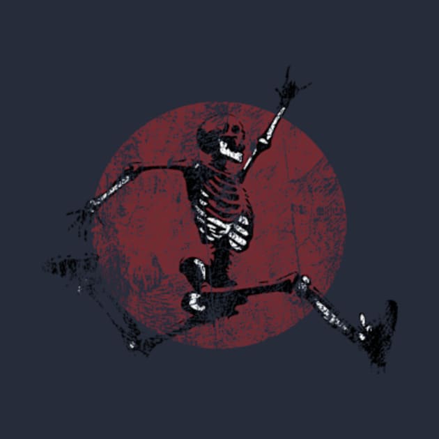 Grunge Jumping Skeleton 'Not Dead Yet' by Gallery XXII