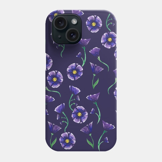 Violet Purple Flower Pattern Phone Case by bubbsnugg