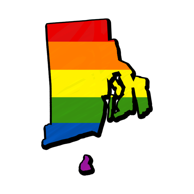 Rainbow Rhode Island Outline by Mookle