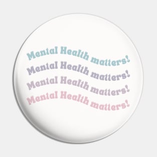 Mental Health Matters | Wavy Retro French Gray Pin