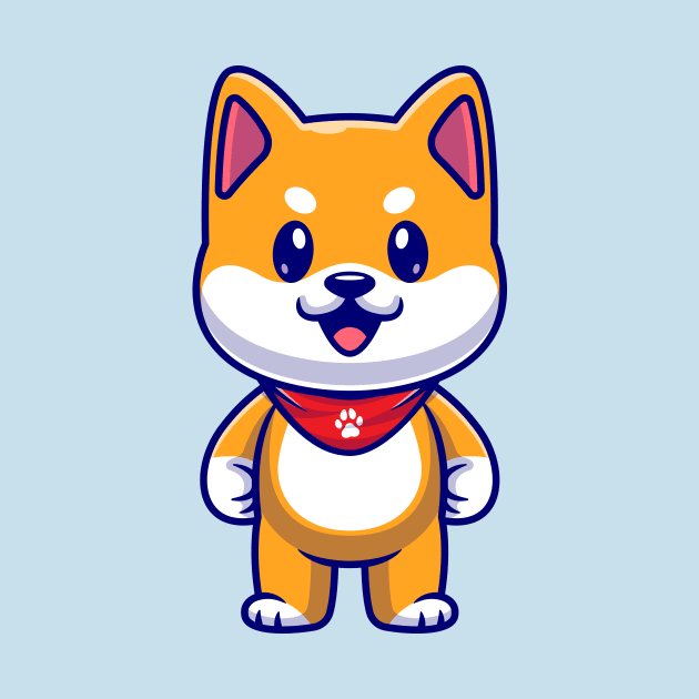 Cute Shiba Inu Standing Cartoon by Catalyst Labs