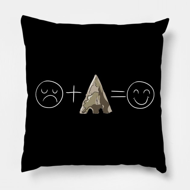 Happy Arrowhead Hunter | Artifact Hunter Pillow by DancingDolphinCrafts