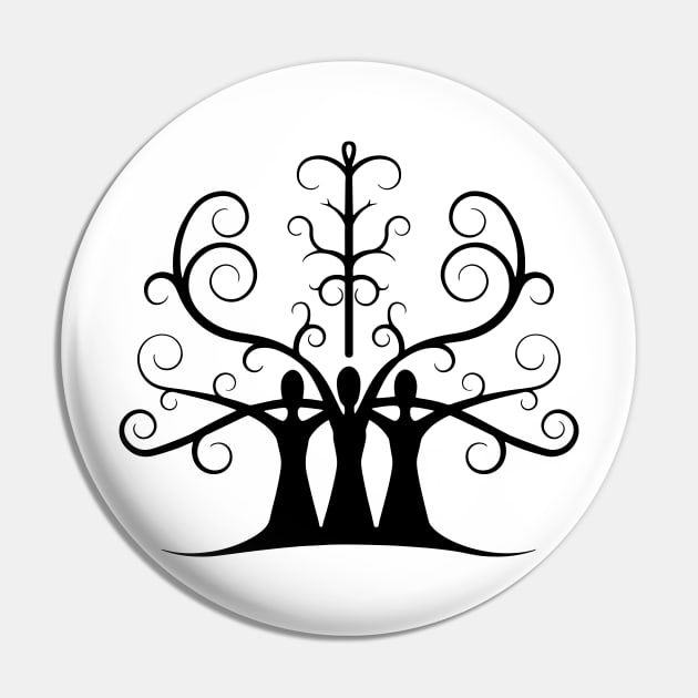 Three Sisters Tree Of Life (Black Version) Pin by SubtleSplit