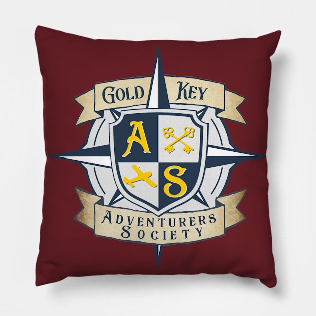 Gold Key Adventurers Society Crest Pillow by GoldKeyAdventurersShop