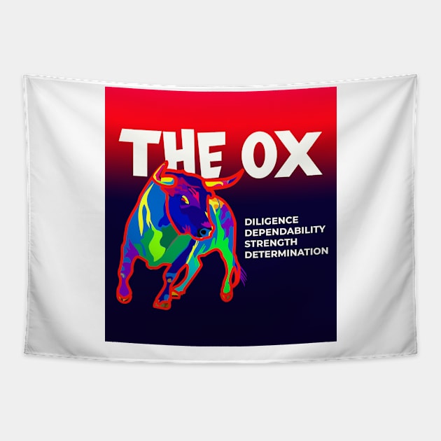 The Ox, Chinese Zodiac Tapestry by PulsePeople