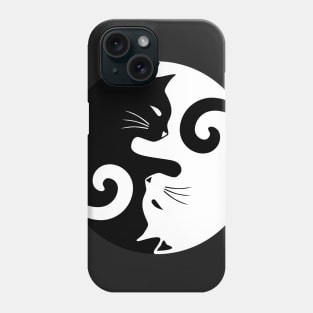 Ying Yang Cats - Black and white Phone Case