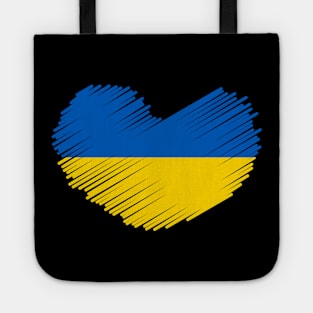 Ukraine Flag Heart Design Tote