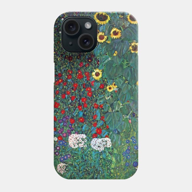 Farmergarden with Sunflower by Gustav Klimt Phone Case by MasterpieceCafe