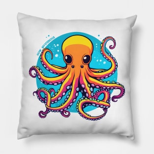 Mysterious Cthulhu Octopus friendly creature design Pillow