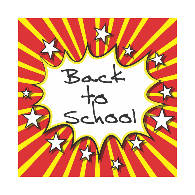 Back to School Red and Yellow Burst by TNMGRAPHICS