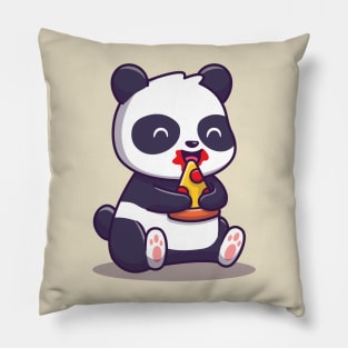 Cute Panda Eat Pizza Slice Pillow