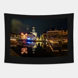 Christmas in Leiden by the Catharinaburg bridge Tapestry