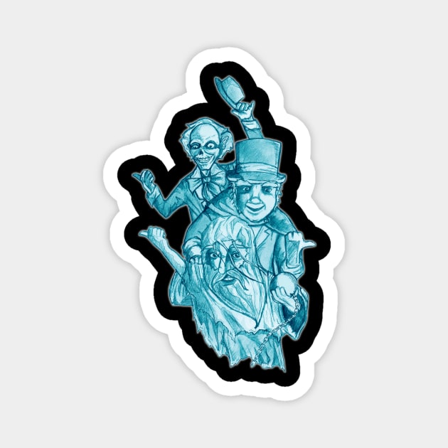 The Hitchhiking Ghosts Magnet by VintageGrim