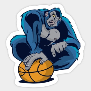 Gorilla Playing Basketball Sport Holding Ball Monkey  Sticker for Sale by  sparkzeno