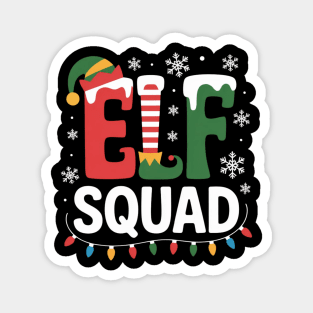 Elf Squad Christmas Lights and Snowflakes Holiday Magnet