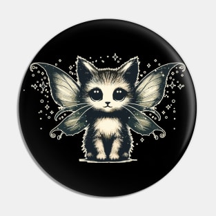 Retro Vintage Magical Fairy Cat Pin