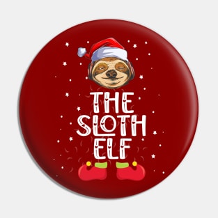 The Sloth Elf Christmas Elf Party Pin