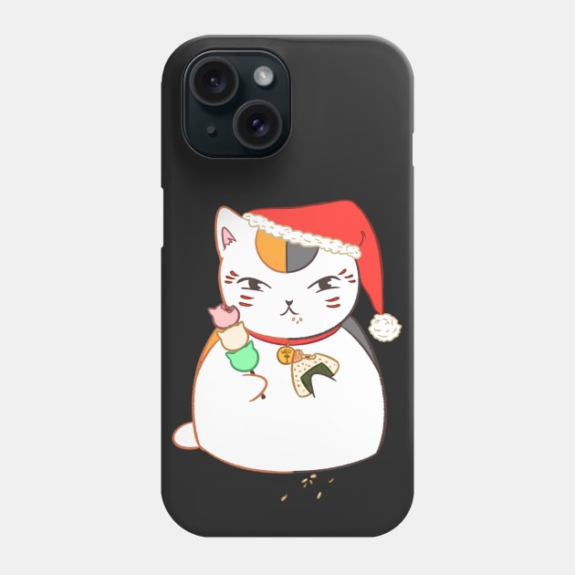 Nyanko Sensei eating (Natsume Yuujinchou)- Christmas ver. Phone Case by alice_msaf