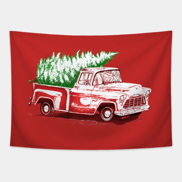 Christmas Tree Pickup Tapestry by J. Christopher Schmidt