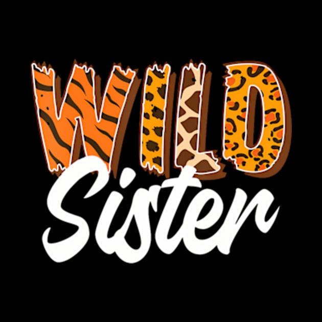 Wild One Sister Two Wild Family Birthday Zoo Animal Matching by Eduardo