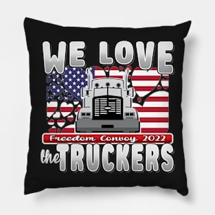 SUPPORT TRUCKERS - USA TRUCKERS FOR FREEDOM CONVOY USA FLAG - FREEDOM CONVOY 2022 -FLAG Pillow