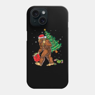 Bigfoot Carrying Christmas Tree Sasquatch Believer Phone Case