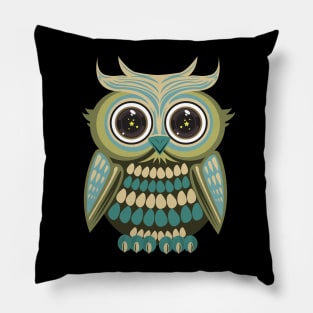 Star Eye Owl - Green Pillow