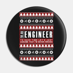 ugly christmas I'm a engineer Pin