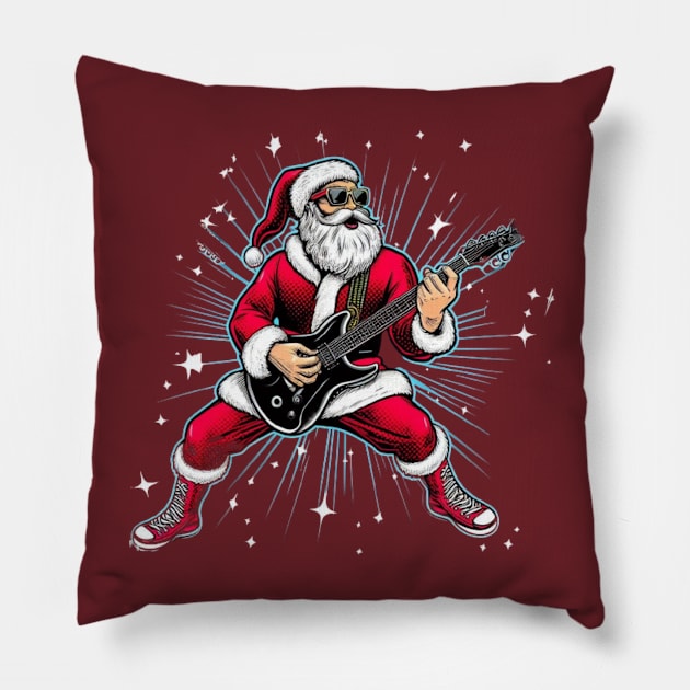 Christmas Santa Popstar 35 Pillow by fadinstitute