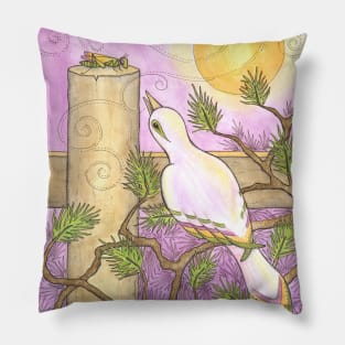 Bird and Cricket Duet Pillow