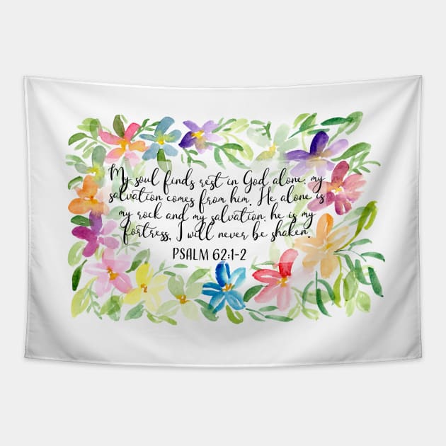 My soul find rest in God alone | Scripture Art Tapestry by Harpleydesign