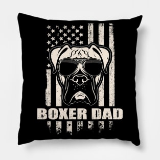 Boxer Dad Cool Vintage Retro Proud American Pillow