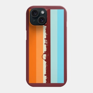 London Skyline Silhouette against Orange and Blues Retro Color Palette Phone Case