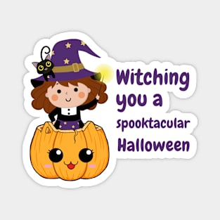 Witching you a spooktacular halloween Magnet