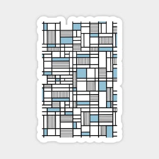 Map Lines Sky Blue Magnet