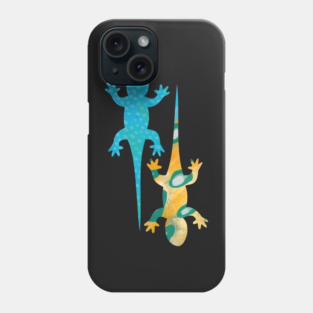 Sonoran collared lizards in desert Phone Case by colorofmagic