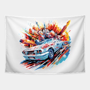 Car Racing Formula 1 Competition Abstract Tapestry