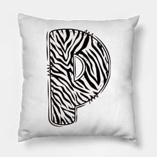 Zebra Letter P Pillow