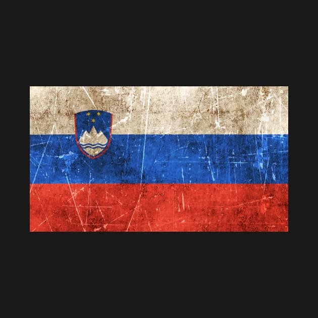 Vintage Aged and Scratched Slovenian Flag by jeffbartels