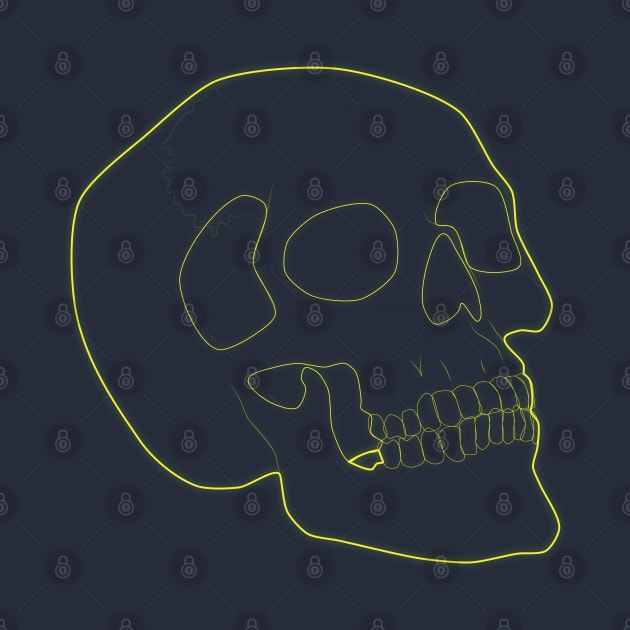 Neon Skull Yellow by Karlie Designs