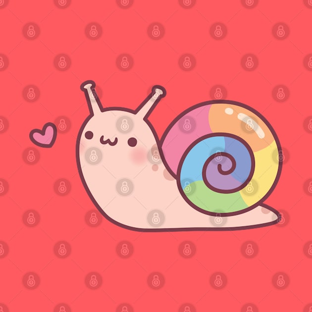 Cute Little Snail With Rainbow Shell Doodle by rustydoodle