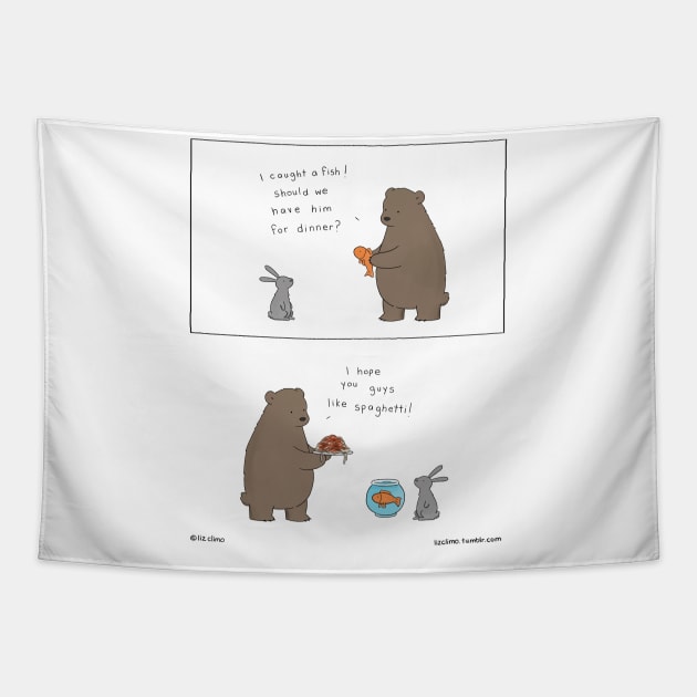 Fish for Dinner Tapestry by Liz Climo