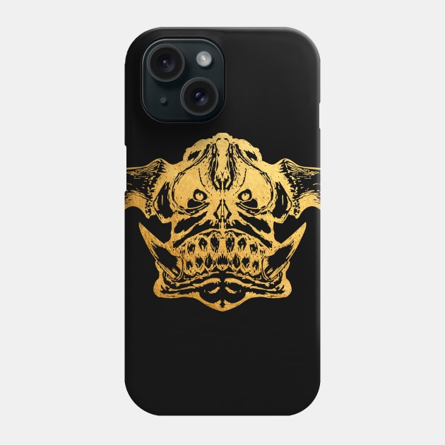 Gold Orc Monster Illustration Phone Case by epoliveira