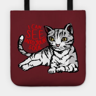 I Can See Into Your Soul: Funny Cat Tote
