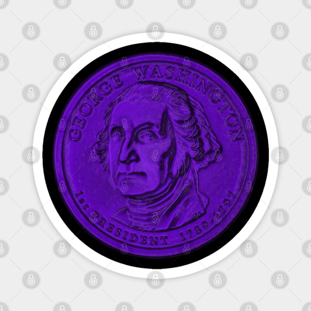 USA George Washington Coin in Purple Magnet by The Black Panther