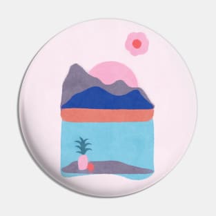 Abstract Pink Landscape Pin