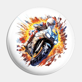 Moto Racing Fast Speed Competition Abstract Pin