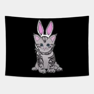 Easter Cat Cute Rabbit Ears dressed up Tapestry